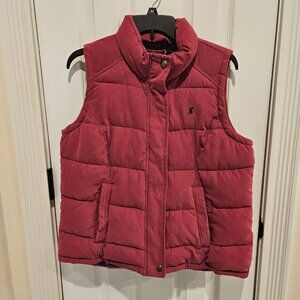Joules Higham Quilted Ruby Floral Lined Puffer Vest Women US Sz 10/ UK 14